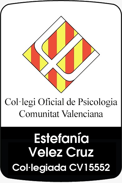Certificado estefania velez cruz psicóloga por el colegio oficial de psicologos de Valencia